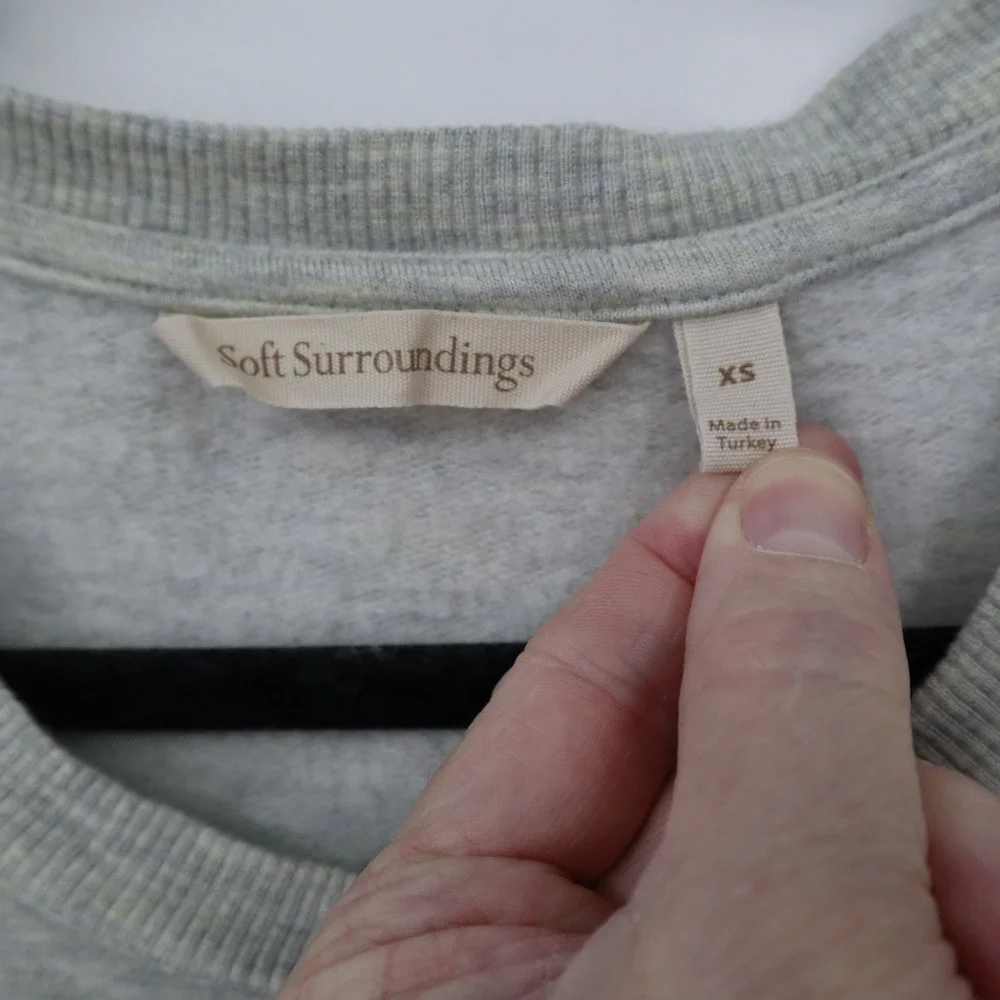 Soft Surroundings‎ Sweater Womens XS Gray Oversized Slouchy Boho Comfy Weekend